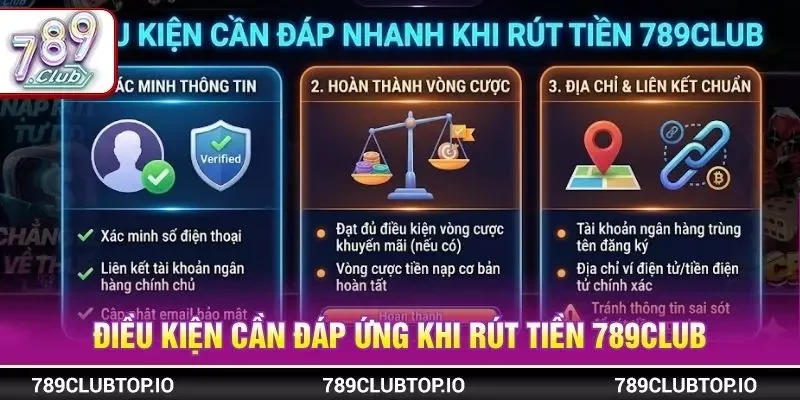 Điều kiện cần đáp ứng khi rút tiền 789CLUB
