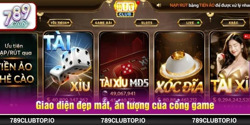 Giao diện đẹp mắt, ấn tượng của cổng game