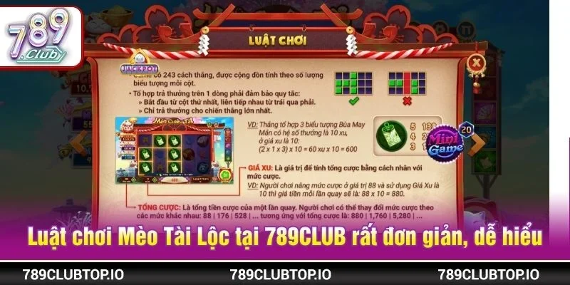 Luật chơi Mèo Tài Lộc tại 789CLUB rất đơn giản, dễ hiểu