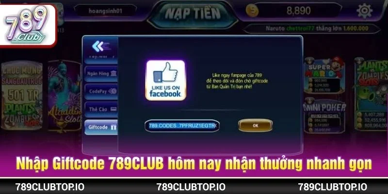 Người chơi có thể nhập Giftcode 789CLUB hôm nay nhận thưởng nhanh gọn